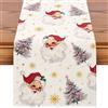 Artscope Runner da Tavolo per Natale 40x240cm, Decorazioni a Tema Natalizio per del Tavolo da Pranzo Cucina Feste Fattoria (Albero di Natale e Babbo Natale - Bianco)