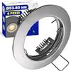 MONTERAL 6 Pezzi Cornice LED Portafaretto Ø 53-80 mm - Porta Faretti LED per Lampadina GU10 Max 50W - Corpo in Acciaio Colore Cromo - Garanzia di 10 Anni
