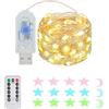 MUXIJIA Luci a stringa a LED, 100 LED, funzione timer, 8 modalità Luci a stringa USB impermeabili per esterni/interni con telecomando per camera da letto, cortile, matrimonio, Natale, ecc. (bianco caldo)