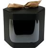 Emartbuy Sacchetti regalo esagonali in carta resistente, 13 x 13 x 14 cm, colore nero, per cupcake, biscotti, muffin, tortine, con finestra trasparente e nastro, confezione da 12