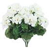 CEWUDA 2 Pz Fiori Finti da Esterno Gerani Artificiali Rami Cespugli di Fiori di Seta Gerani Bianchi Fiori Artificiali Resistente ai Raggi UV Piante per Vaso Interni Esterni Giardino Balcone Tavolo