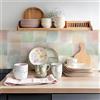 Alwayspon Piastrelle autoadesive da parete in vinile, 10 pezzi, 20 cm, staccabili e incollate, per pavimenti in vinile, impermeabili, paraspruzzi per cucina, bagno, acquerello