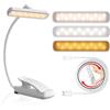 LUTW 24 LEDs Luce da Lecttura per Libro, Lampada da Lettura con Pinza Ricaricabile, 3 Temperature di Colore & 5 Luminosità Regolabile, 360° Flessibile Collo d'oca per Lettori di Notte, Bianco