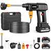 MYPIN Idropulitrice a Batteria, 600 PSI, 21V, 2 Batteries Ricaricabili, Ugello 6 in 1 con Getto Concentrato per Pulizia Auto, Pavimenti, Pareti, Recinzioni