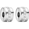 WEIMU Charms Ferma-perle in vero argento sterling 925 per bracciali, ferma-ciondoli per braccialetti con perle, perle ferma-ciondoli, m, Argento sterling, Zirconia cubica