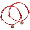 akai ito Braccialetti Filo Rosso del destino Giapponese con pendente in Oro Rosa (coppia)