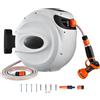 SucceBuy Avvolgitubo retrattile 82 piedi x 1/2 pollice 180 ° Staffa girevole per tubo dell'acqua da giardino a parete con ugello a 9 modelli