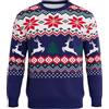 Litherday Maglione di Natale Uomo Maglione Invernale a Maglia Caldo con Collo Giro con Motivo di Renna e Albero di Natale per Feste Natalizie