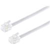1aTTack.de 1x 15m - Cavo telefonico RJ11 6/4 spina a RJ11 6/4 cavo piatto spina Western a 4 fili bianco