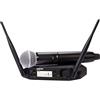 Shure GLXD24+/SM58 Microfono wireless digitale professionale per chiesa, karaoke, voci, durata batteria 12 ore, raggio 30m, Microfono vocale a mano SM58, ricevitore singolo canale