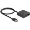 Delock Switch DisplayPort Delock due porte USB-C 50cm Nero [18906]