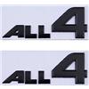 Generic 2 adesivi per badge auto con emblema ALL4, di ricambio per logo auto moto (nero)