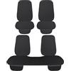 Auto Accessori Lupex Coprisedile Seduta 3 pezzi Universale Auto | Protezione Sedile 2 Anteriore e 1 Posteriore | Protector Comfort Automotive Cuscino Interni (Silk Ice Nero - 7pz)
