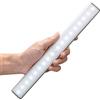 MOSTON 18 LED per armadio, luce da parete, USB, ricaricabile, rilevatore di movimento con sensore, con interruttore, luce portatile, luce notturna, senza cavo, magnetica, barra luminosa (argento)