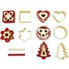 GSD G S D Haushaltsgeräte 32 120 - Formine per Biscotti Linzer, Set da 12 Pezzi, estrattore Incluso