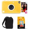 KODAK Printomatic+ Fotocamera Istantanea 10MP Kit Iniziale con Custodia, RGB LED e Carta Adesiva Zink 20pz - Giallo