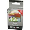LEXMARK 43XL 18YX143E TRICOLORE INCHIOSTRO - 500 PAGINE PER P-350