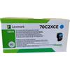 LEXMARK 702XCE 70C2XCE CIANO TONER - 4000 PAGINE PER CS510DE