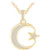 MOOFUN Collana con ciondolo a forma di luna e stelle, in argento 925 con zirconi, scintillante cielo stellato, per donne, mamma, moglie, fidanzata, figlia, gioiello alla moda per compleanni, San