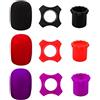 TuNan 9 Protezione per Microfono Palmare Wireless, 3 Anelli in Silicone, 3 Supporti per Asta Inferiore, 3 Copriparabrezza in Schiuma per Dispositivo KTV, Resistente Agli Urti e Anti-rotolamento