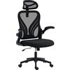 HOMCOM Sedia da Ufficio Ergonomica con Braccioli Ribaltabili, Supporto Lombare e Poggiatesta Regolabile, Nero | Aosom Italy