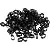 PATIKIL Silicone Gomma Fasce cerchio 200pz Antiscivolo 5/8 Piatto Nero per Libri, Arte, Scatole, Cordoncino Avvolgimento, Borsa Fasce