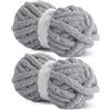 Hombys Filo di ciniglia grosso grigio chiaro per uncinetto e lavoro a maglia, confezione jumbo super ingombrante (27 m, 226,8 g ogni matassa)