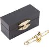 Fictory Spilla per Strumenti Musicali, Spilla a Forma di Tromba in Trombone, Mini spilla per strumento musicale unica placcata in oro decorazione regalo con scatola Per La Festa di Nozze(trombone)