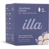 Illa Care illa Assorbenti Giorno - Assorbenti Anatomici con Ali - Superficie in Cotone al 100% - Per i Giorni del Ciclo di Flusso Medio - Protezione Quotidiana - 1 Confezione da 14 Pezzi