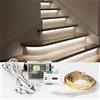 Inscrip Illuminazione a LED per gradini, 12 V/24 V, 16 passi, RL-STEP-05, controllo dinamico dell'illuminazione delle scale, set completo con alimentatore di rete da 100 W e striscia luminosa COB