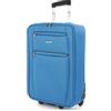 ITACA - Valigia 55x40x20 Trolley Bagaglio a Mano. Valigie per i Tuoi Viaggi in Cabina. Trolley Bagaglio a Mano. Materiale EVA Polyester Resistente e Super Leggero, Cowboy blu
