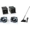 AUTOKIT KIT AUTORADIO PER PANDA 750 1986-2003 2 CASSE NERE E ANTENNA RADIO STEREO