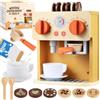 GAGAKU Macchina da caffè per bambini in legno - Macchina da caffè giocattolo in arancione brillante - con accessori per la cucina dei bambini - Giocattolo educativo per giochi di ruolo e abilità