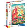 Clementoni - 26600 - Supercolor Puzzle - A Dragon Family - 60 Pezzi - Puzzle Bambini 4 Anni, Puzzle Animali, Illustrazione, Made In Italy