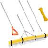 VEVOR Rastrello da Giardino Testa Larga 914 mm Manico da 3380 mm, Grande e Robusto Strumento per Rastrello da Giardino in Alluminio, Livella per Asfalto per Allentare il Terreno, Giardino