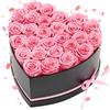 VEVOR Fiori Secchi Ornamentali 27 Rose Stabilizzate in Scatola a Forma di Cuore, Bouquet di Fiori Eterni Immortali, Rosa Eterna Vera, Ampia Gamma di Utilizzi Anniversario, Natale, Rosa