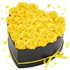 VEVOR Fiori Secchi Ornamentali 27 Rose Stabilizzate in Scatola a Forma di Cuore, Bouquet di Fiori Eterni Immortali, Rosa Eterna Vera, Ampia Gamma di Utilizzi Anniversario, Natale, Giallo