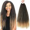 hair beauty Brazilian Curly Hair Boho - extension per trecce a crochet capelli dall' aspetto naturale - Kanekalon Premium 500 grammi divisi in 5 pezzi + cuffia da notte in raso in omaggio (T27, 50cm 20)