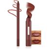 Prreal Lip Liner Pencil and Crayon Lipstick Set 2 in 1 Matte Lip Liner and Lipstick Combo, Waterproof, Long Lasting, High Pigmented Lip Makeup Kit per donne (03 Chestnut Brown)
