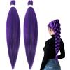 MUNSKT 2PCS Treccia Viola Capelli Sintetici Pre-Allungati, Parrucca Rumi, Trecce Pre-Allungate p-urple per Halloween Costume Cosplay Stage Party