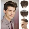 Lordhair Parrucca Uomo PU Frontale,100% Remy Human Hair per Protesi Capelli da Uomo,Toupee European Human Hair Pieces For Men