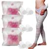 Lua Body Kit 3 Bendaggi Drenanti al Sale Rosa dell'Himalaya - Trattamento Anticellulite Professionale per Gambe Leggere, Rassodante e Tonificante, bende Ritenzione Idrica e Buccia d'Arancia - Made in Italy