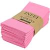 INFEI Tovaglioli di stoffa in cotone tinta unita - Set di 12 (17 x 17 pollici) - per eventi e uso domestico (Rosa)