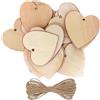 Kurtzy Confezione da 50 cuori in legno con spago naturale - da appendere e decorazione personalizzata