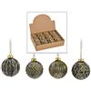 MC-Trend MC, set di 12 palle di Natale in vetro, Ø 6 cm, palle per albero di Natale, decorazione natalizia, Vetro, Verde oro, Ø 6cm