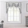 TOPLUXE Mantovana a Cascata per Finestre, Mantovana Damascata con Nappe, Tenda Corta Jacquard per Camera da Letto Soggiorno Cucina 1 Pezzo (Larghezza 150cm, Grigio & Bianco)