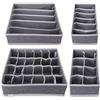Navaris 4X Organizer per Cassetti - Scatole con Divisori Portabiancheria in Tessuto Non-Tessuto 4 Misure - Organizzazione Salvaspazio Cassettiere