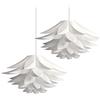 kwmobile 2x Lampadario Puzzle Fiore di Loto - Paralume per Lampada a Sospensione e da Terra 2 Pz - Illuminazione Interni Design Floreale Ø50cm Bianco