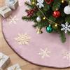 Lanpn Albero di Natale Gonna Copertura di Base Velluto Pannello Esterno Fiocco di neve Ricamati Copertura della Base per Albero di Natale Decorazione Natalizia (Rosa, 75cm)