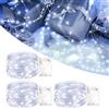 Peasur 3 Pezzi Lucine Led Decorative a Batteria con Timer, 3M 30 LED Scintillio Luci Led a Batteria, Impermeabile Mini Stringa Led Battery per Interni e Esterni, Natale, Feste, Bianco